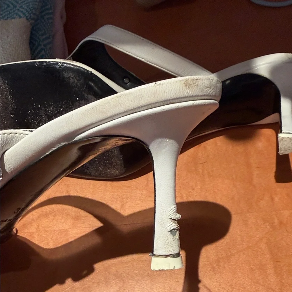 Alexander Wang White Crystal-Embellished Thong Kitten Heel Sandals 39 8.5 - Picture 5 of 8